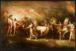 Benjamin West, Phaeton sollicite auprès d'Apollon la conduite du char du soleil, 1804, huile sur toile, Paris, musée du Louvre