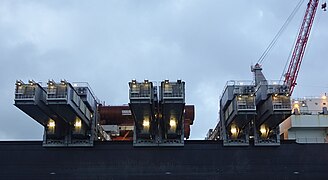 Six lifting beams, retracted (Jun 2016)