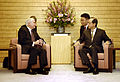 Robert M. Gates meets with Yasuo Fukuda.