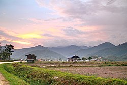 View of Bario during sunset