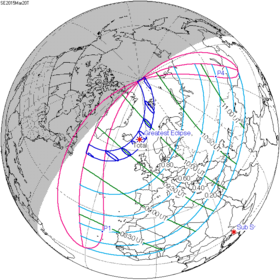 Carte de l'éclipse générale