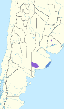 Distribución geográfica de la loica pampeana.