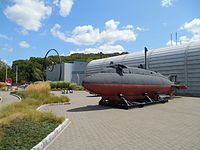 SS X-1 Midget Submarine outside museum