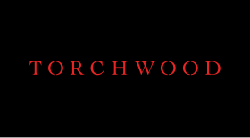 The word "Torchwood" is centered vertically and horizontally in red letters on a black background.