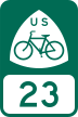 U.S. Bicycle Route 23 marker