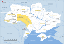 Podolia (yellow) in modern Ukraine