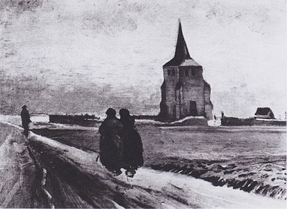 The Old Tower of Nuenen with People Walking, 1884, Private collection (F184)