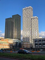 101 George Street (135.6m, left) and College Road Tower (149m, right). Tallest two buildings in Croydon.