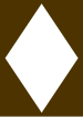 white diamond in brown rectangle