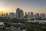 Shot of HDB Hub from across the PIE showing surrounding buildings