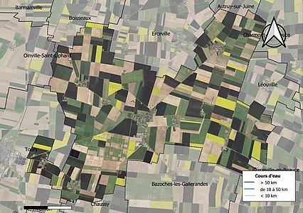 Carte orthophotographique de la commune en 2016.