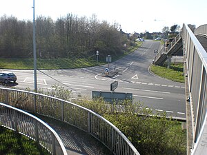 The access bridge over the A19 to Osgodby