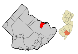 Map of Port Republic in Atlantic County. Inset: Location of Atlantic County in the State of New Jersey.