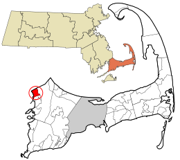 Location in Barnstable County and the state of Massachusetts.