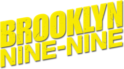 Yellow text in all caps reading, Brooklyn Nine-Nine