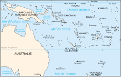 Carte de la mer de Corail.