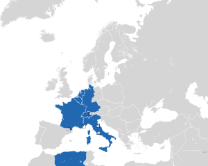 Um mapa colorido dos países da Europa