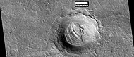 Layered feature in crater, as seen by HiRISE under HiWish program