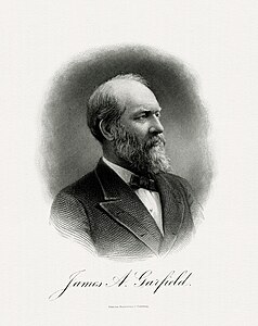 James A. Garfield, by the Bureau of Engraving and Printing (restored by Godot13)
