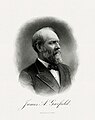 Image 7 James A. Garfield Credit: Bureau of Engraving and Printing; restored by Andrew Shiva James A. Garfield (November 19, 1831 – September 19, 1881) was the 20th president of the United States, serving from March 4, 1881, until his death by assassination six and a half months later. He had been shot at the Baltimore and Potomac Railroad Station in Washington, D.C., on July 2 that year by Charles J. Guiteau, a disgruntled office seeker. According to some historians, Garfield might have survived his wounds had the doctors attending him had at their disposal today's medical research and techniques. Instead, they probed the wound with unsterilized fingers and equipment, trying to locate the bullet, and the resulting infection was a significant factor in his death. This picture is a line engraving of Garfield, produced around 1902 by the Department of the Treasury's Bureau of Engraving and Printing (BEP) as part of a BEP presentation album of the first 26 presidents, which was reportedly given to Treasury Secretary Lyman J. Gage. More selected pictures