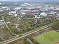 Blick vom Gasometer nach Südosten auf Oberhausens Neue Mitte (CentrO)