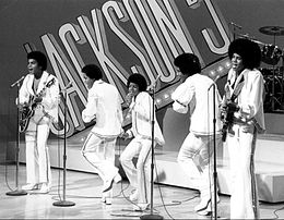 The Jackson 5 in 1972, from left to right: Tito, Marlon, Michael, Jackie, and Jermaine Jackson