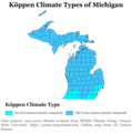 Image 40Köppen climate types of Michigan, using 1991–2020 climate normals (from Michigan)