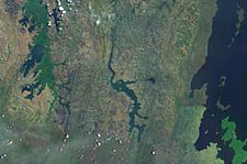 Satellite image of Lake Burigi