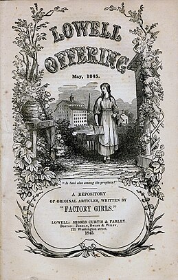 cover of Lowell Offering magazine, May 1854