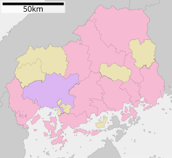 豊島大橋の位置（広島県内）