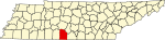 State map highlighting Giles County