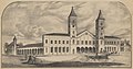A drawing of the first Union Station in 1857, ten years after its construction