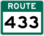 Route 433 marker