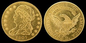 Obverse and reverse of a half eagle