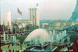 The battery of water cannons at the Palais de Chaillot at the World Expo in Paris (1937). The water cannons still function.
