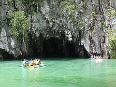 Puerto Princesa Underground River with boats