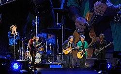 The Rolling Stones performing in Hyde Park, London in 2013
