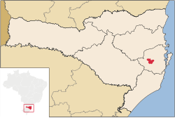 Localização de Rancho Queimado em Santa Catarina