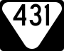 State Route 431 marker