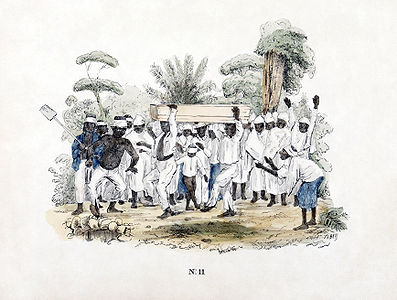 A funeral during Suriname's slavery period, by Théodore Bray (edited by Durova)