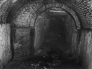 Los Túneles subterráneos de San Germán, vaulted brick storm sewer system built in 1835