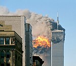 Flight 175 explodes after hitting the South Tower.
