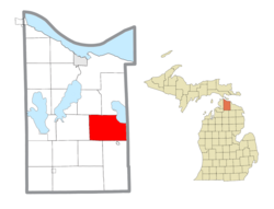 Location within Cheboygan County