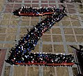 Residents of Khabarovsk, including Young Guard of United Russia members, arranged in a "Z" formation, as organized by the city administration and the United Russia party[54]