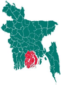 Map of Barisal Division