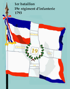 Drapeau du 1er bataillon du 19e régiment d'infanterie de ligne de 1793 à 1804