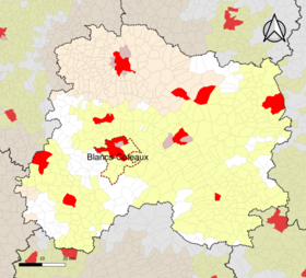 Localisation de l'aire d'attraction de Blancs-Coteaux dans le département de la Marne.