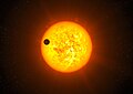 Artist's impression of the transiting exoplanet CoRoT-9b. Credit: ESO/L. Calçada.