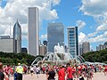 Image 23People walking around Buckingham Fountain to attend a rally (2013) (from Culture of Chicago)