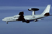 Boeing E-3A Sentry (later upgraded to an E-3B) of the 552nd Airborne Warning & Control Wing, seen in 1981.